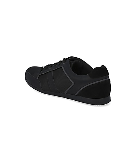 360 degree animation of product Black low profile lace-up trainers frame-6