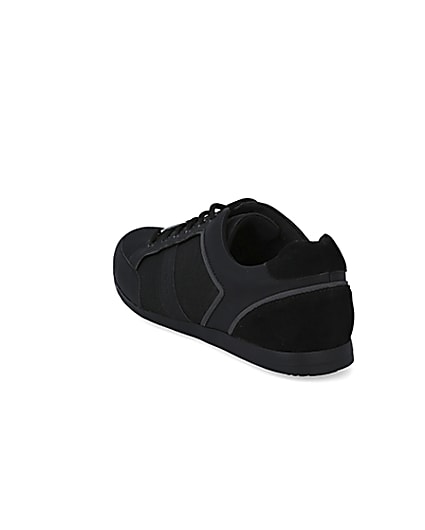 360 degree animation of product Black low profile lace-up trainers frame-7