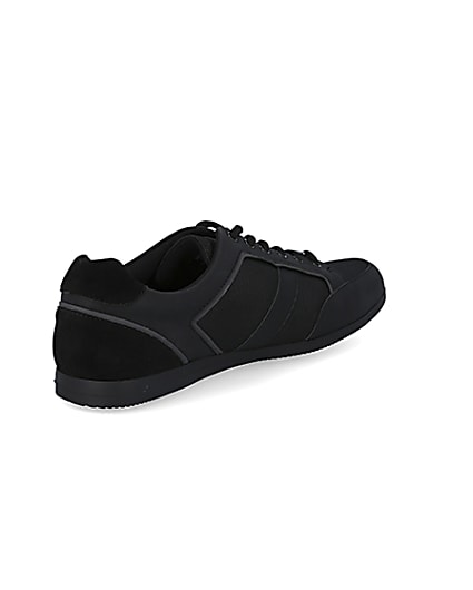 360 degree animation of product Black low profile lace-up trainers frame-12