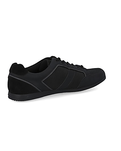 360 degree animation of product Black low profile lace-up trainers frame-13
