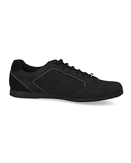 360 degree animation of product Black low profile lace-up trainers frame-16