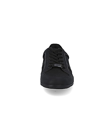 360 degree animation of product Black low profile lace-up trainers frame-21