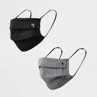 Black Maison Riviera face covering pack of 2