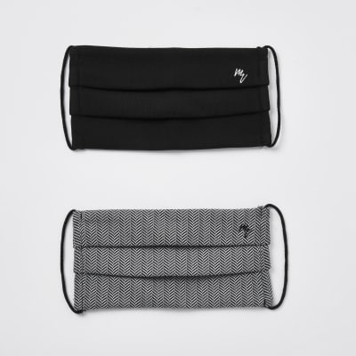 Black Maison Riviera face covering pack of 2