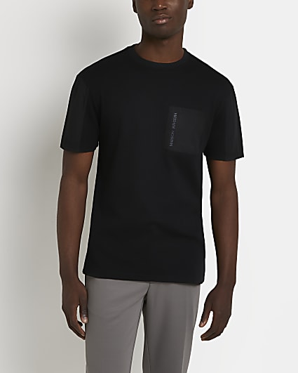 Black Maison Riviera slim fit pocket t-shirt
