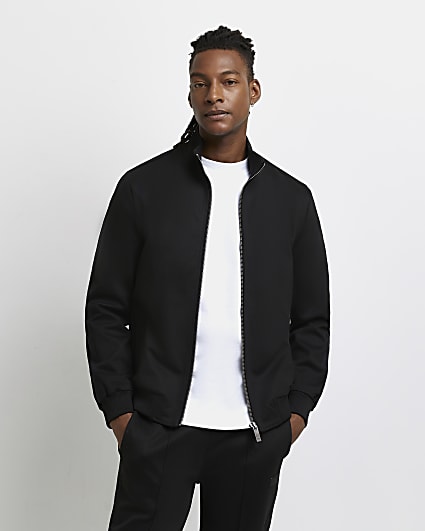 Black Maison Riviera slim fit track jacket