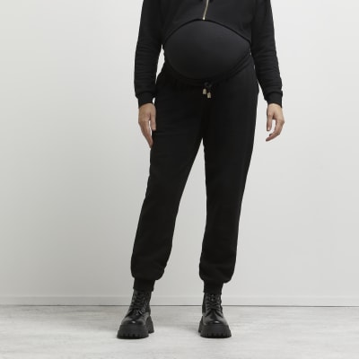 Black Maternity Joggers  Pregnancy Jogging Bottoms – Born Primitive