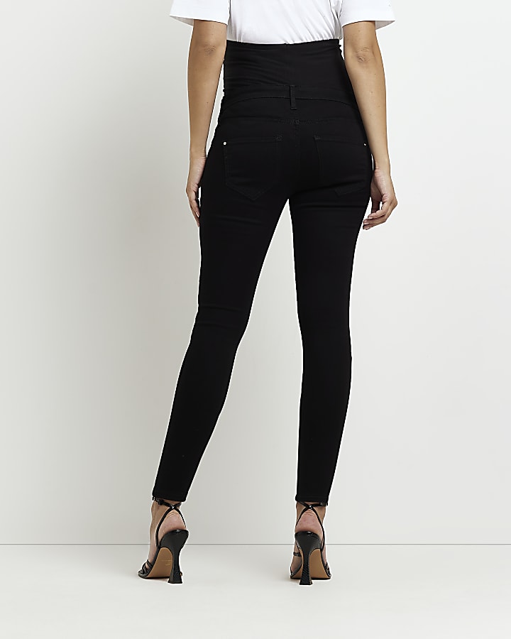 Black maternity skinny jeans multipack