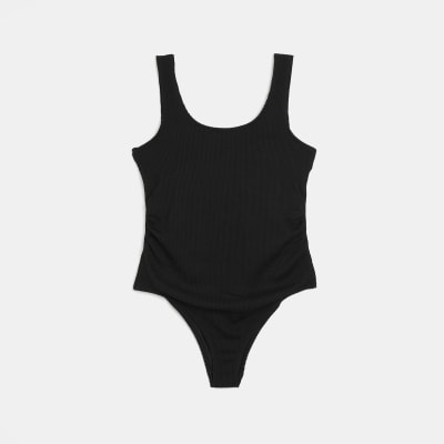Black maternity texture swimsuit | River Island