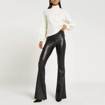 flared leather trousers