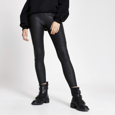 leather biker leggings