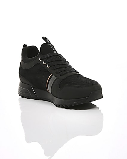 360 degree animation of product Black ‘MCMLXXVI’ lace-up trainers frame-6