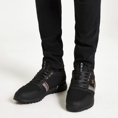 black lace up trainers