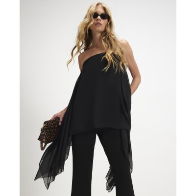 Mesh Detail Bandeau Jumpsuit