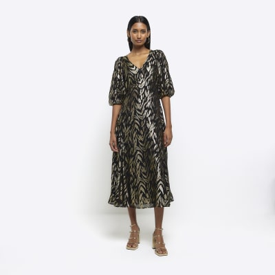 Metallic leopard outlet dress