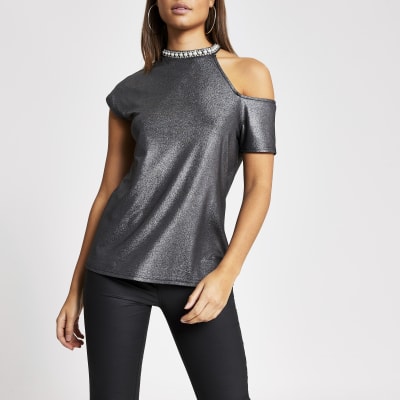 embellished black shirt