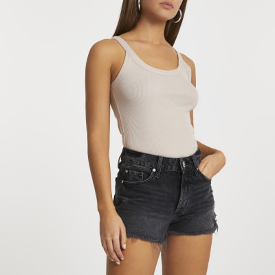 black denim shorts river island