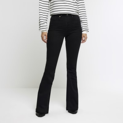 Black mid rise flare jeans | River Island