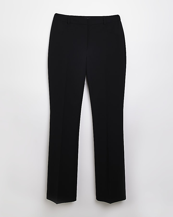 Black mid rise flared trousers