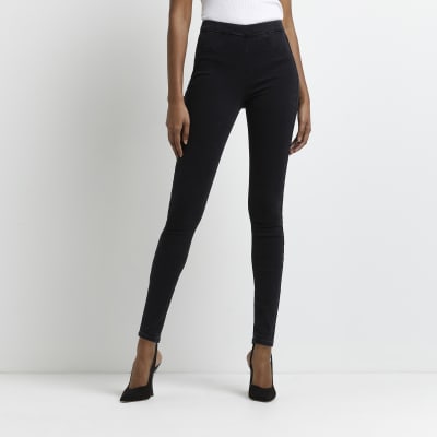 mid rise black jeggings