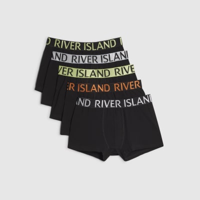Black Mixed Waistband Pack Of 5 Trunks