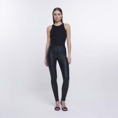 Black Molly Coated Skinny Jeans River Island