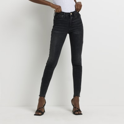 Coated Denim Jegging - Black