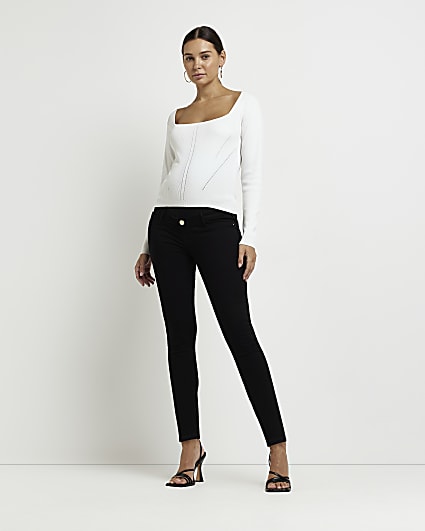 Black Molly mid rise maternity skinny jeans