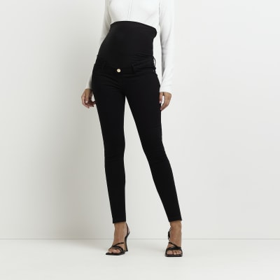 Black Molly mid rise maternity skinny jeans River Island