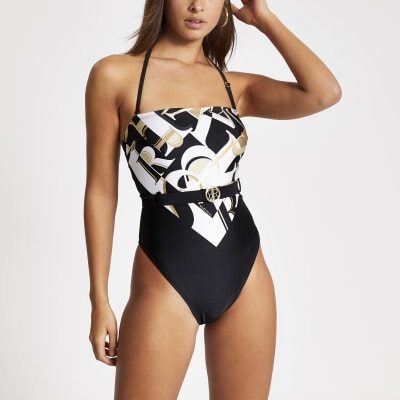 bandeau swimming costume uk