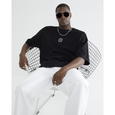 Black Monogram Embroidered T-Shirt