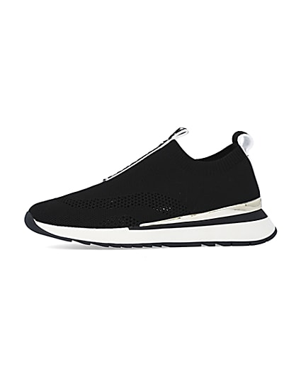 360 degree animation of product Black monogram knitted trainers frame-2