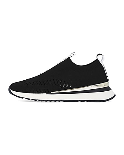 360 degree animation of product Black monogram knitted trainers frame-3