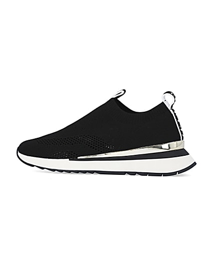 360 degree animation of product Black monogram knitted trainers frame-4