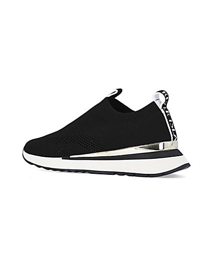 360 degree animation of product Black monogram knitted trainers frame-5
