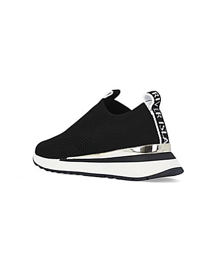 360 degree animation of product Black monogram knitted trainers frame-6