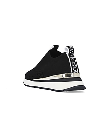 360 degree animation of product Black monogram knitted trainers frame-7