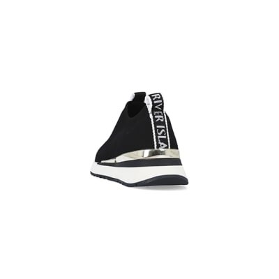 360 degree animation of product Black monogram knitted trainers frame-8