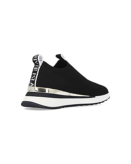 360 degree animation of product Black monogram knitted trainers frame-12