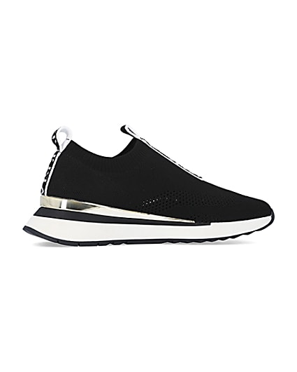 360 degree animation of product Black monogram knitted trainers frame-14