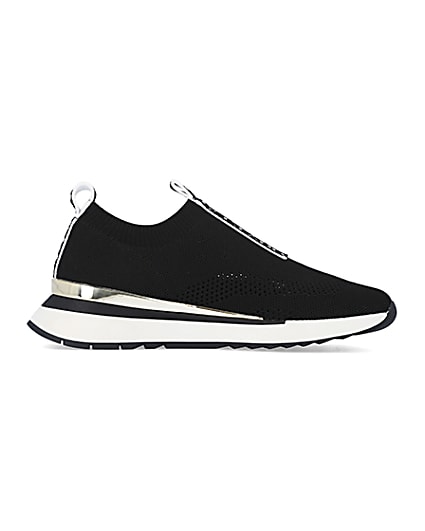 360 degree animation of product Black monogram knitted trainers frame-15