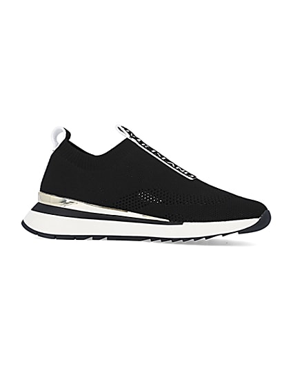 360 degree animation of product Black monogram knitted trainers frame-16