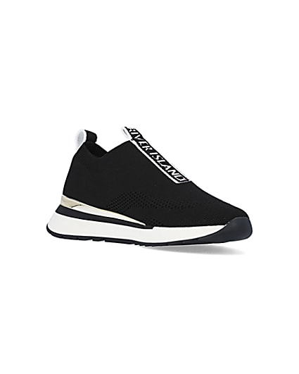 360 degree animation of product Black monogram knitted trainers frame-18