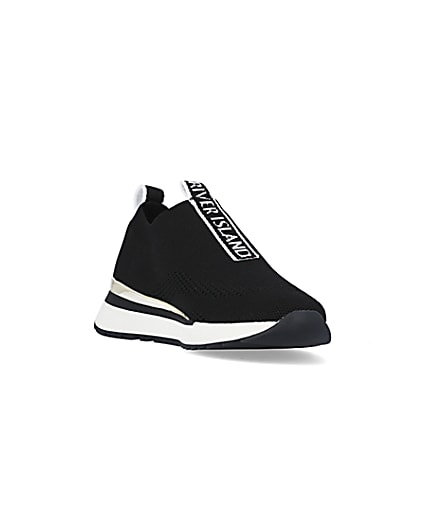 360 degree animation of product Black monogram knitted trainers frame-19