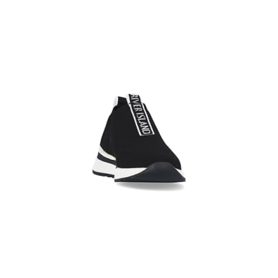 360 degree animation of product Black monogram knitted trainers frame-20