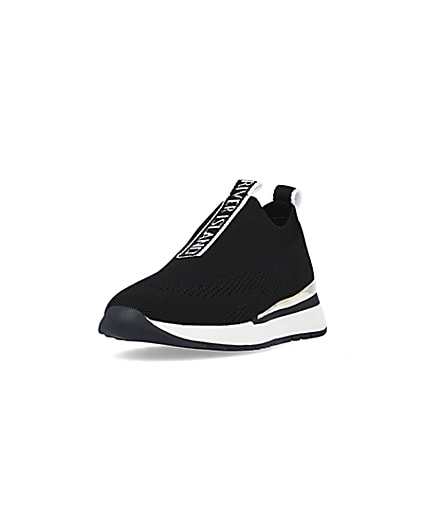 360 degree animation of product Black monogram knitted trainers frame-23