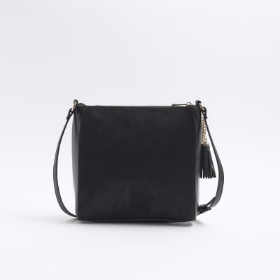 Black monogram messenger bag and purse bundle River Island