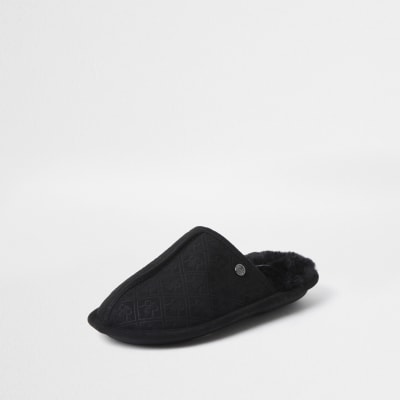 black mule slippers