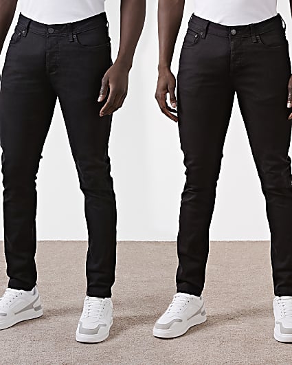 Black multipack of 2 slim jeans