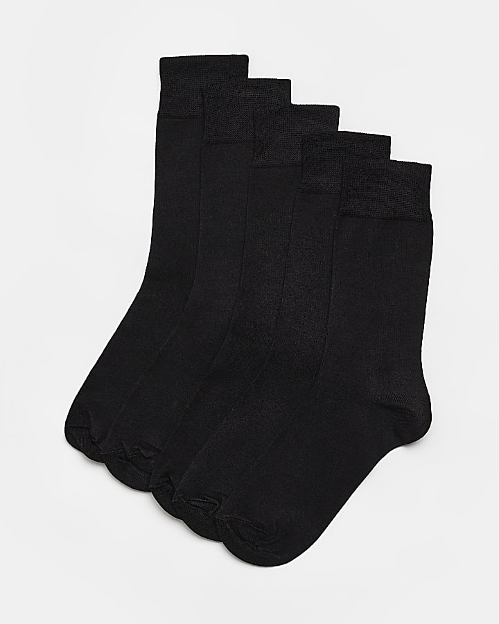 Black multipack of 5 ankle socks